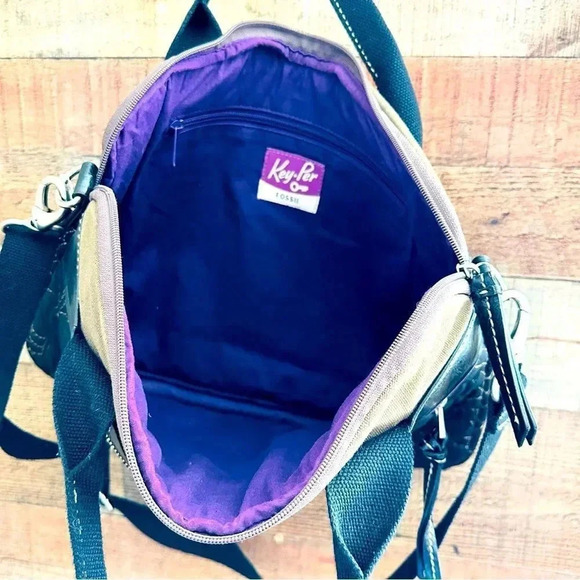 Fossil Key-Per Quilted Padded Laptop Messenger/Crossbody Bag - Picture 9 of 9